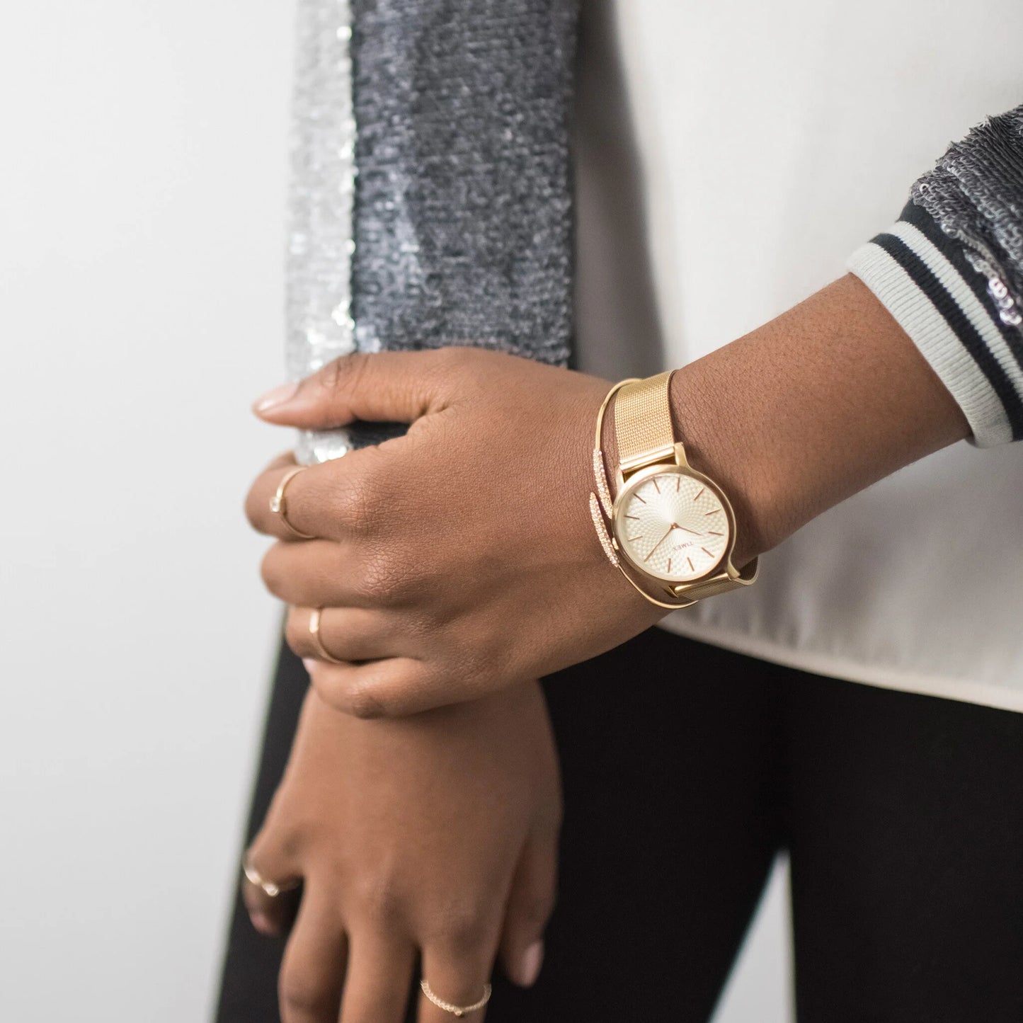 Timex Women's Silver Stainless Steel Watch, Silver Dial | Tw2r36200-4