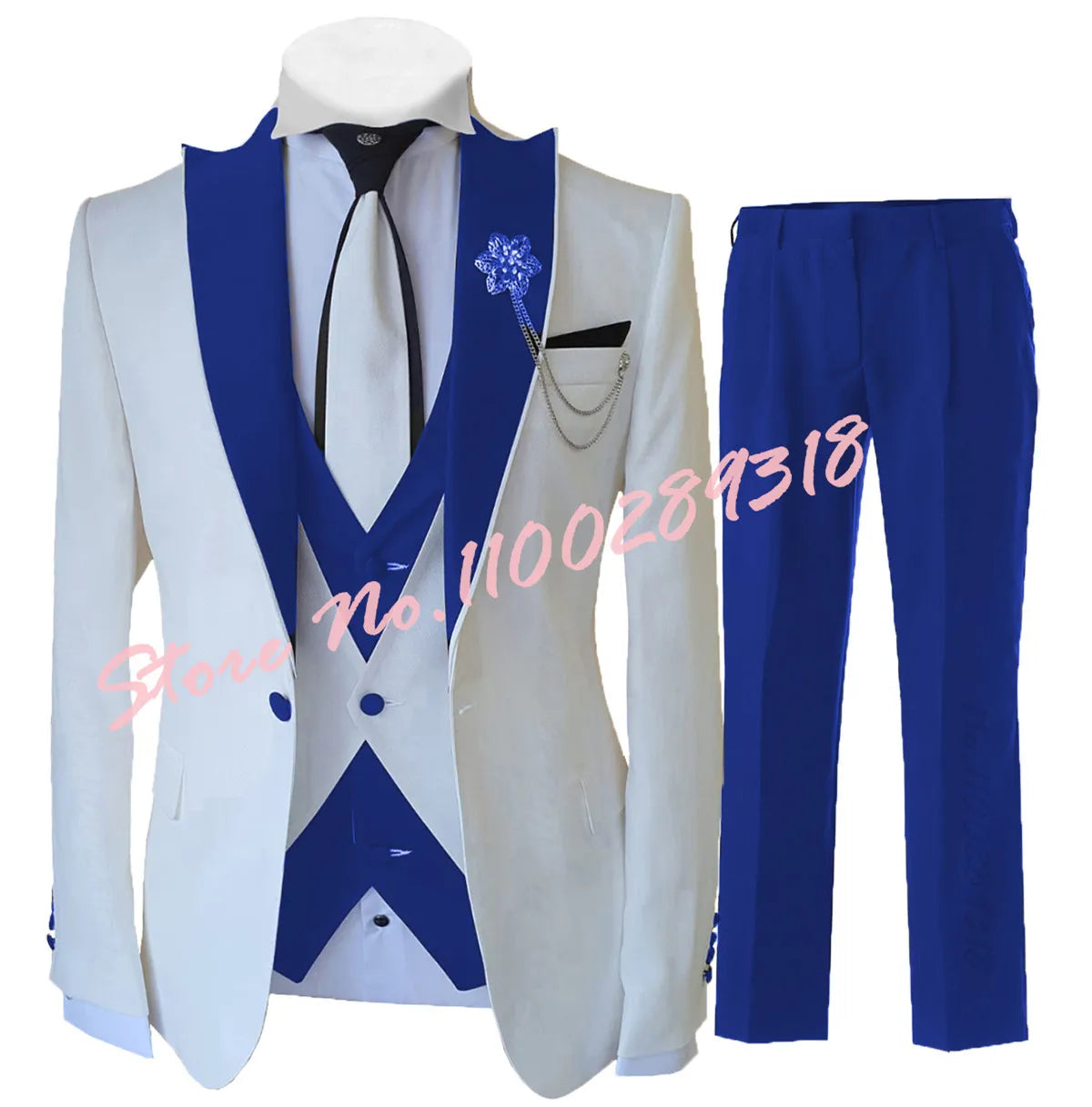 2024 Tailor-made White Suits For Men 3 Piece Set Slim Fit Formal Wedding Best Man Groom Tuxedo Fashion Luxury(Blazer+Vest+Pants)