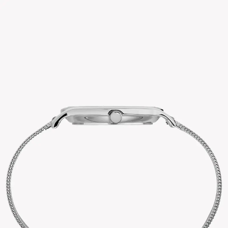 Timex Women's Silver Stainless Steel Watch, Silver Dial | Tw2r36200-1