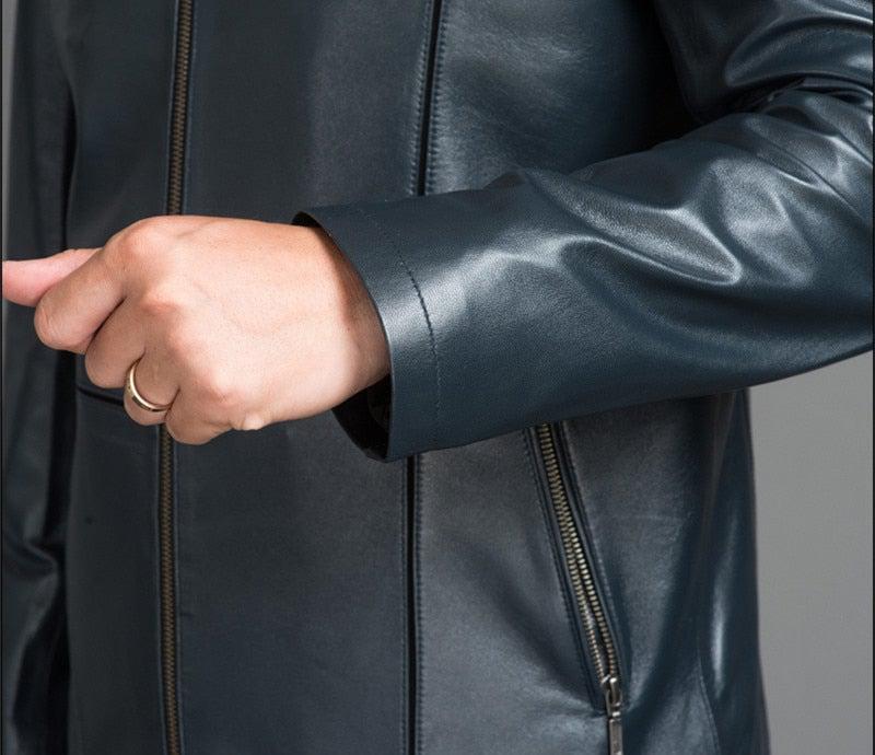 Tywin Mens Sheepskin Parka Leather Coat-3