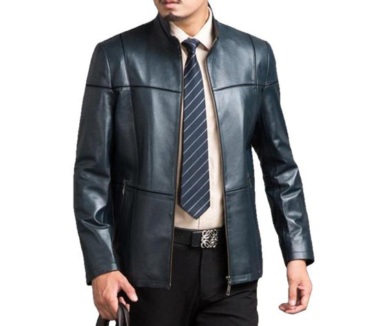 Tywin Mens Sheepskin Parka Leather Coat-0